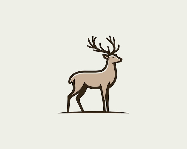 Ilustración vectorial del icono del diseño del logotipo del ciervo