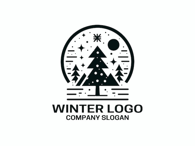 Ilustración vectorial del icono del diseño del logotipo de invierno