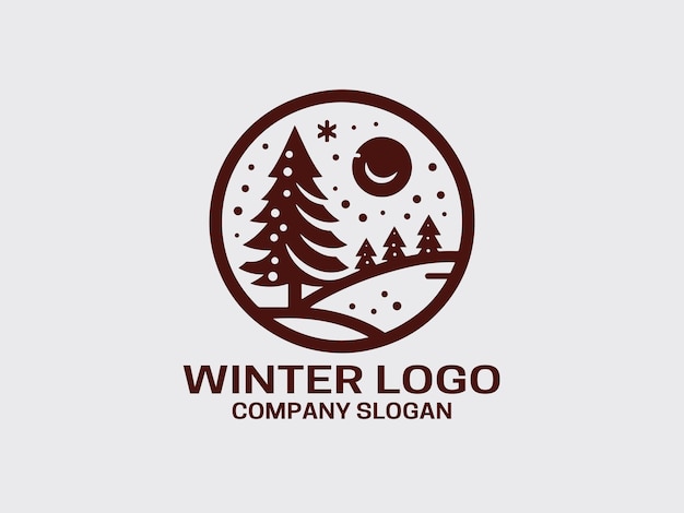 Ilustración vectorial del icono del diseño del logotipo de invierno