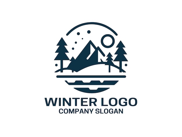 Ilustración vectorial del icono del diseño del logotipo de invierno