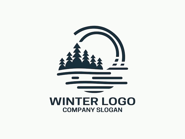 Ilustración vectorial del icono del diseño del logotipo de invierno
