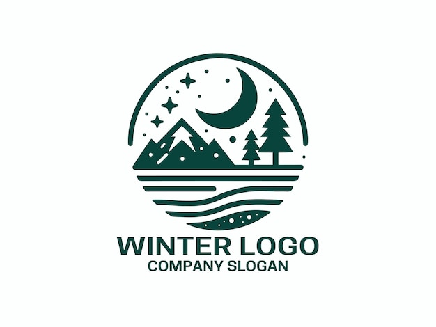 Ilustración vectorial del icono del diseño del logotipo de invierno