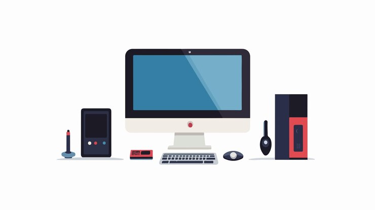 Vector ilustración vectorial de icono de dispositivo de computadora plana para uso digital