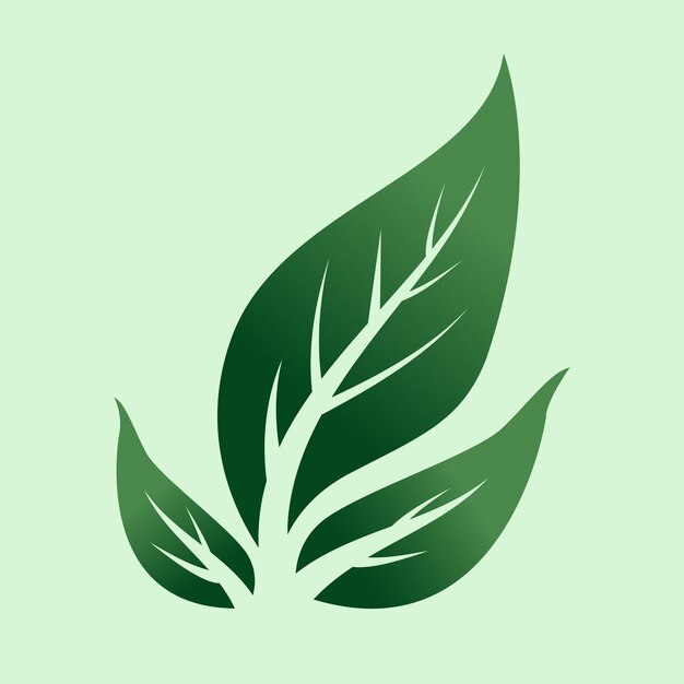 Ilustración vectorial del icono de la ecología de la hoja verde