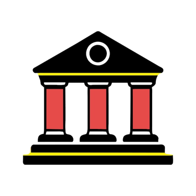 Ilustración vectorial del icono del edificio del banco