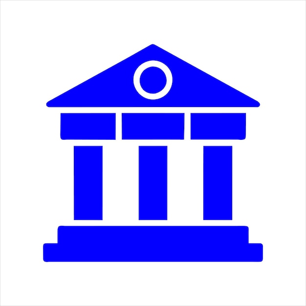 Ilustración vectorial del icono del edificio del banco
