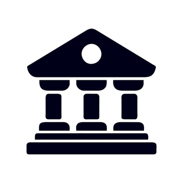 Ilustración vectorial del icono del edificio del banco