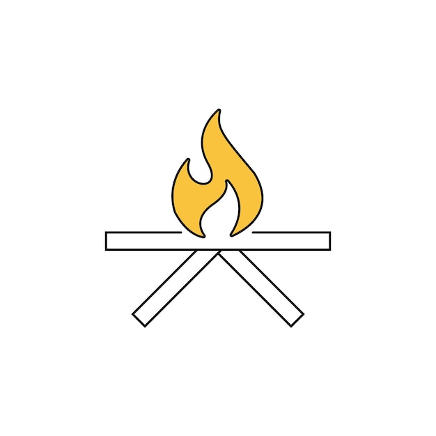 Vector ilustración vectorial de icono de encendedor de línea de fuego simple para sitio web o aplicación móvil