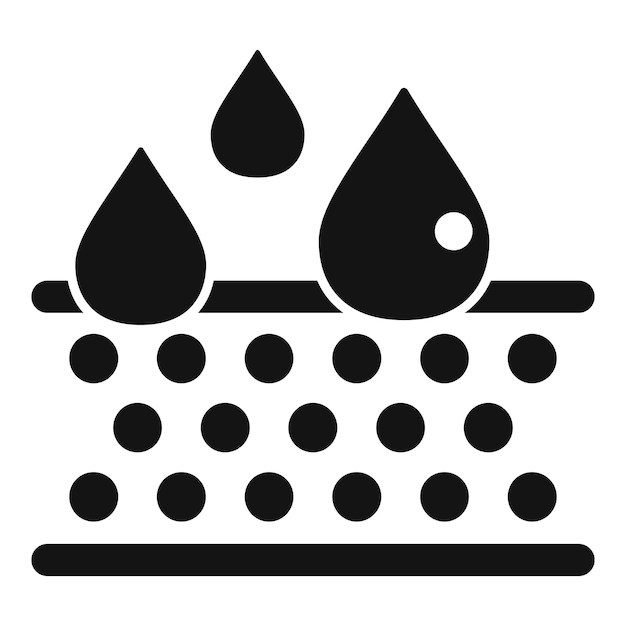 Ilustración vectorial del icono de filtración de agua