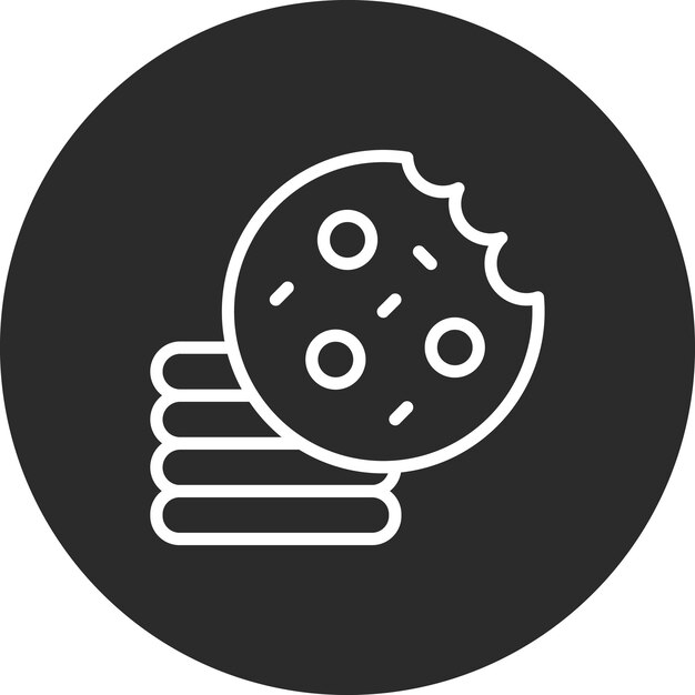 Ilustración vectorial del icono de la galleta del conjunto de iconos del Año Nuevo