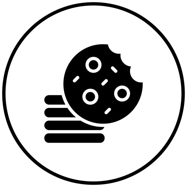 Ilustración vectorial del icono de la galleta del conjunto de iconos del Año Nuevo