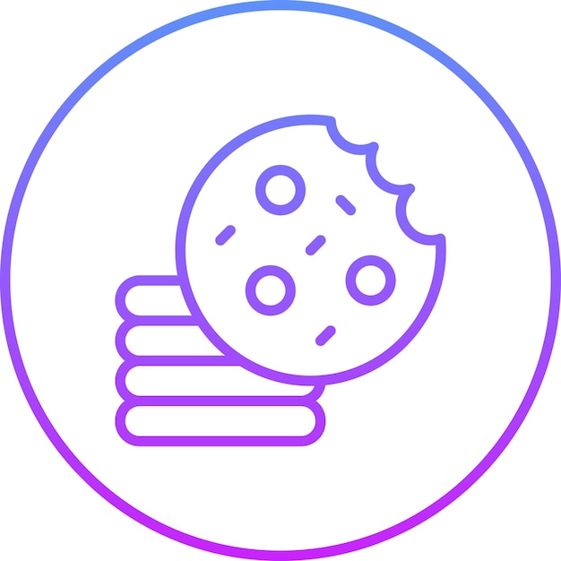Ilustración vectorial del icono de la galleta del conjunto de iconos del Año Nuevo