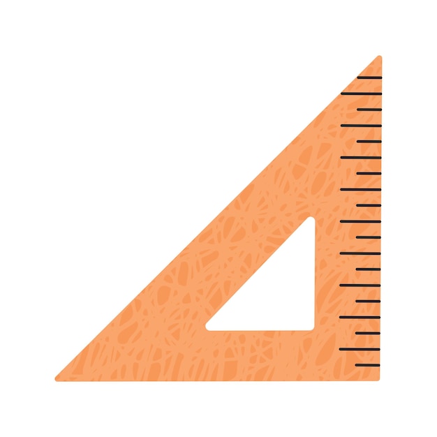 Ilustración vectorial del icono del garabato de la regla triangular aislada