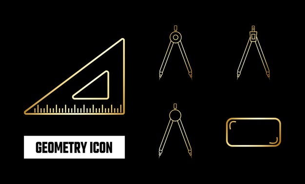 Ilustración vectorial del icono de la geometría dorada