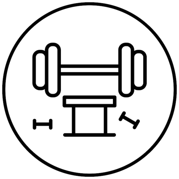 Ilustración vectorial del icono del gimnasio del conjunto de iconos de Pilates
