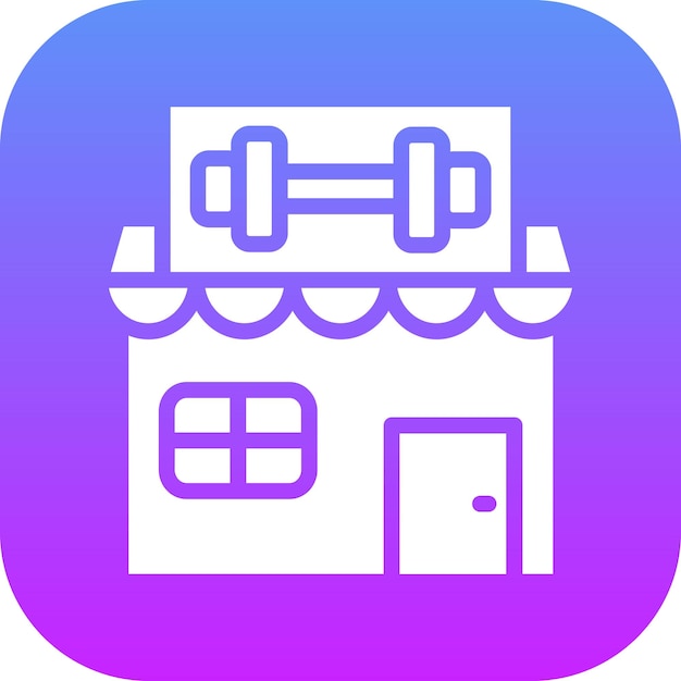 Ilustración vectorial del icono del gimnasio del conjunto de iconos de tiendas y tiendas