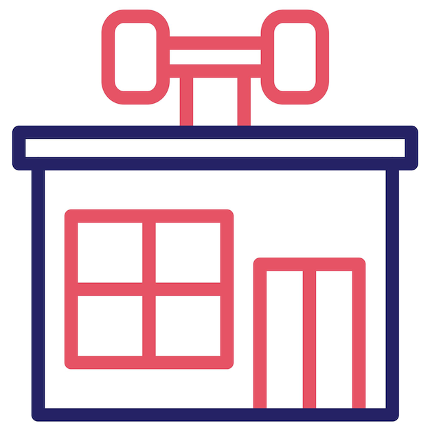 Ilustración vectorial del icono del gimnasio