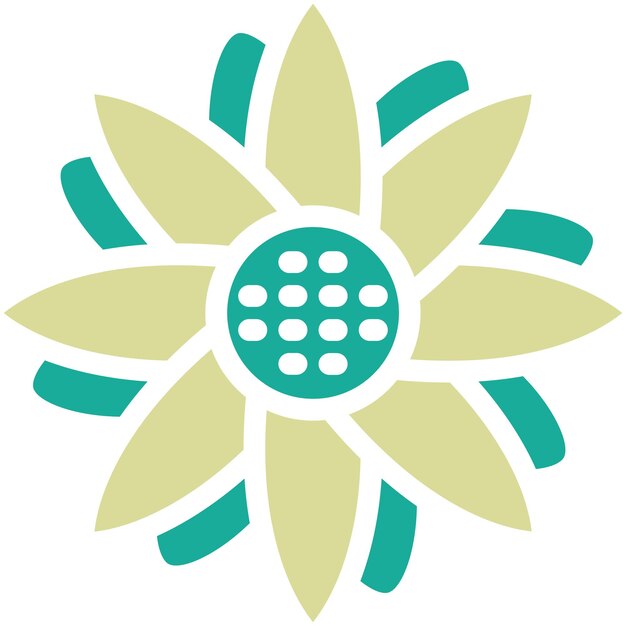 Ilustración vectorial del icono de girasol del conjunto de iconos de flores