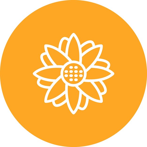 Ilustración vectorial del icono de girasol del conjunto de iconos de flores