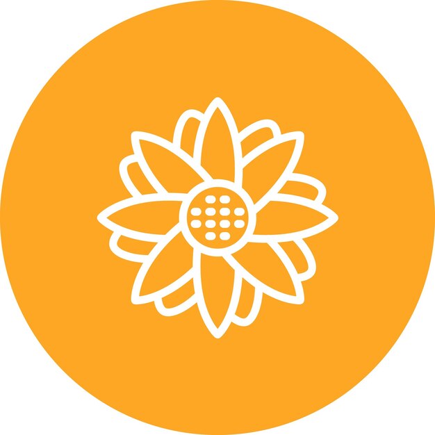 Ilustración vectorial del icono de girasol del conjunto de iconos de flores