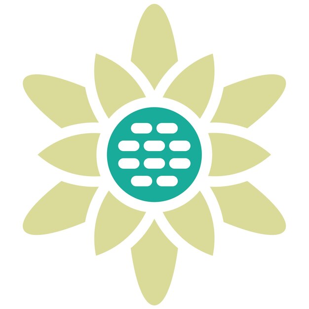 Ilustración vectorial del icono de girasol del conjunto de iconos de otoño