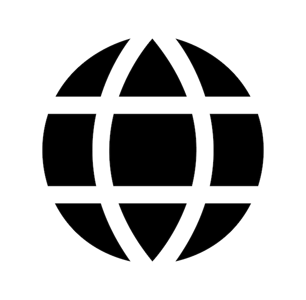 Ilustración vectorial del ícono del globo Ícono de la página de inicio del sitio web