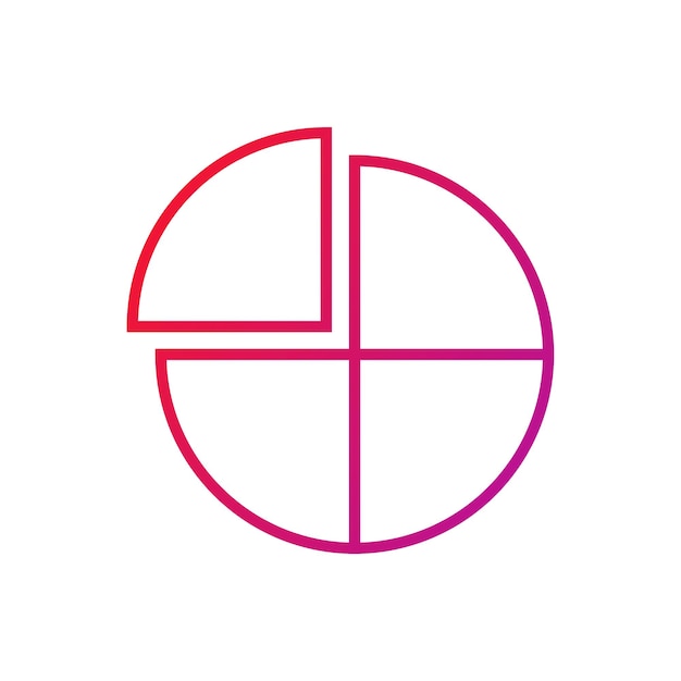 Ilustración vectorial del icono del gradiente del gráfico de la torta