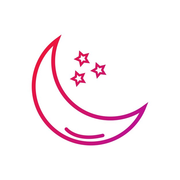 Ilustración vectorial del ícono del gradiente lunar