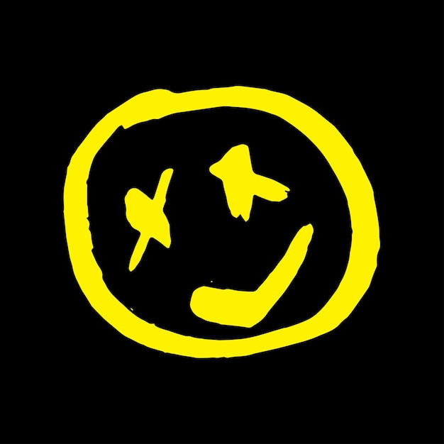 Ilustración vectorial del icono del graffiti dibujado a mano de Smile Grunge