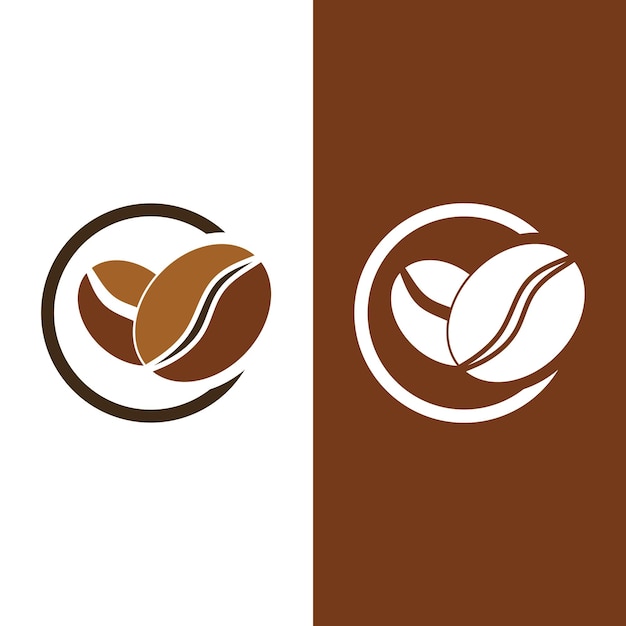 Ilustración vectorial del icono del grano de café
