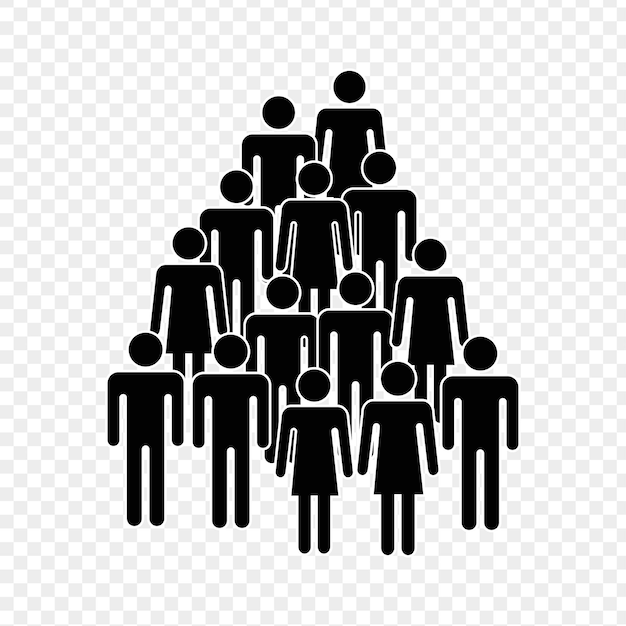 Ilustración vectorial del icono de un grupo de personas en un fondo transparente