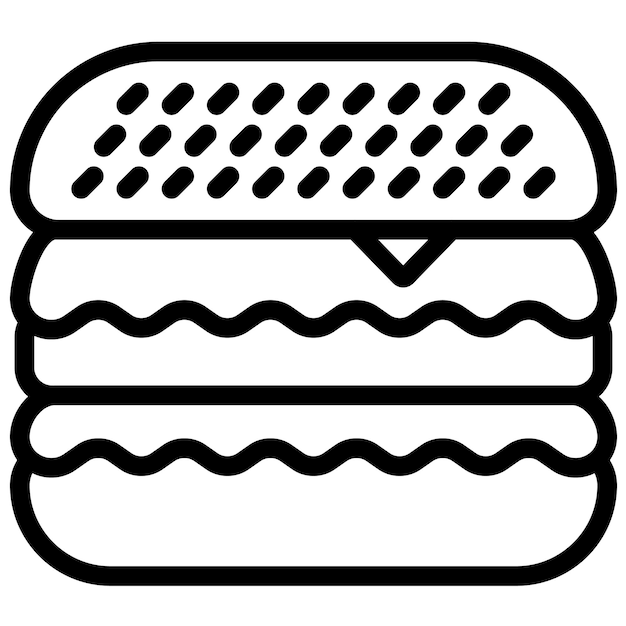 Ilustración vectorial del icono de la hamburguesa del conjunto de iconos de Street Food