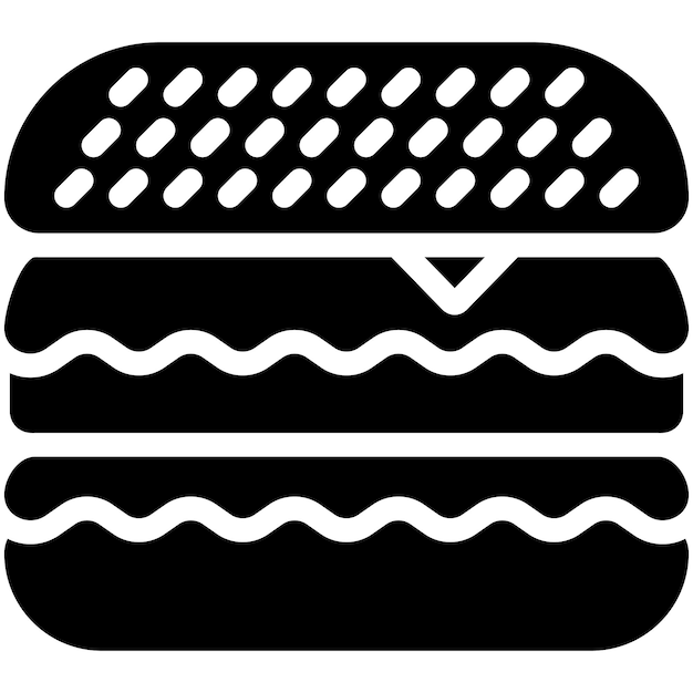 Ilustración vectorial del icono de la hamburguesa del conjunto de iconos de Street Food