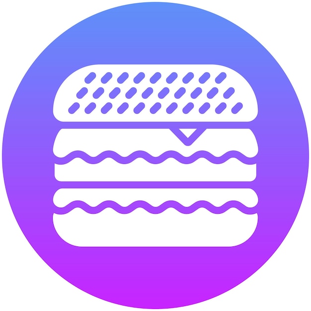 Ilustración vectorial del icono de la hamburguesa del conjunto de iconos de Street Food