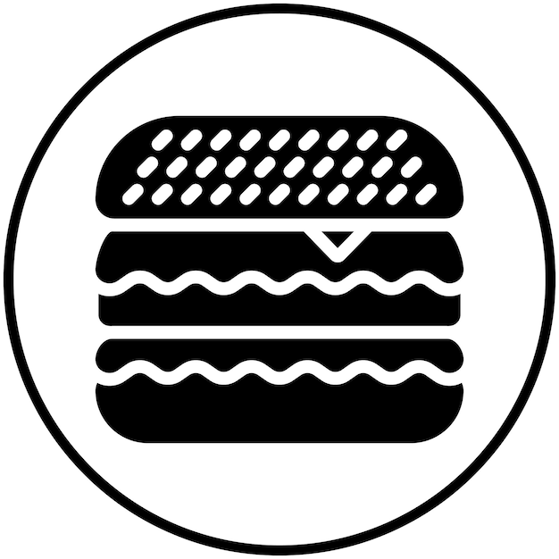 Ilustración vectorial del icono de la hamburguesa del conjunto de iconos de Street Food