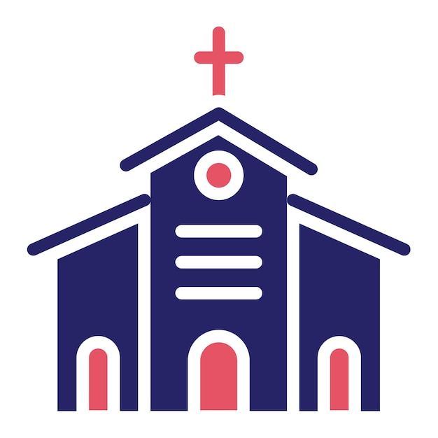Ilustración vectorial del icono de la iglesia del iconset de la aldea