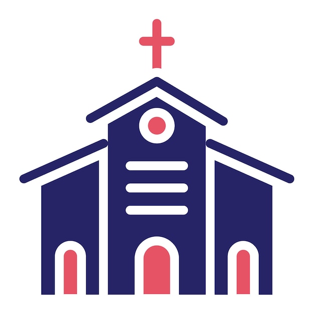 Vector ilustración vectorial del icono de la iglesia del iconset de la aldea