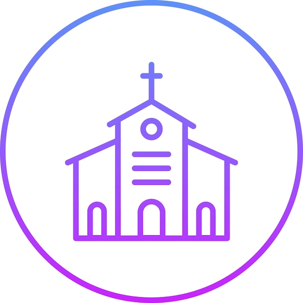 Ilustración vectorial del icono de la iglesia del iconset de la aldea
