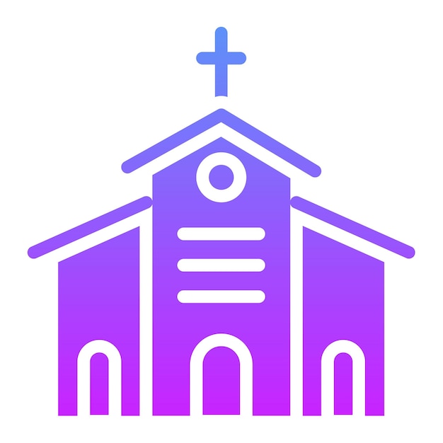 Ilustración vectorial del icono de la iglesia del iconset de la aldea