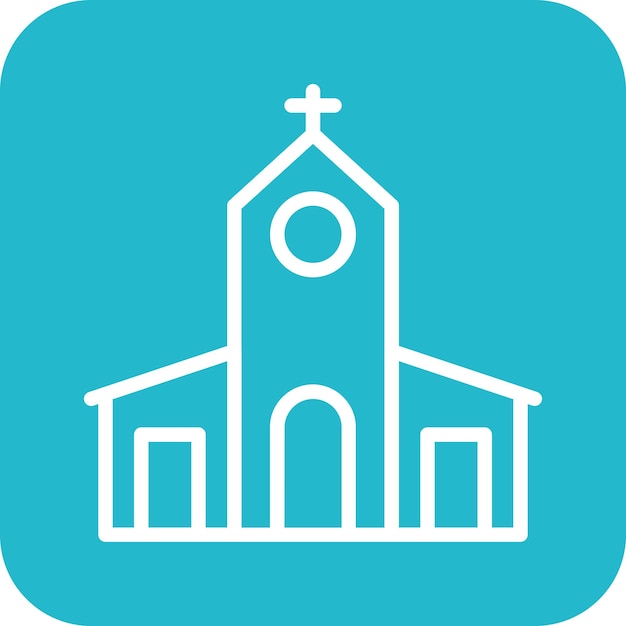 Ilustración vectorial del icono de la iglesia del iconset de bodas