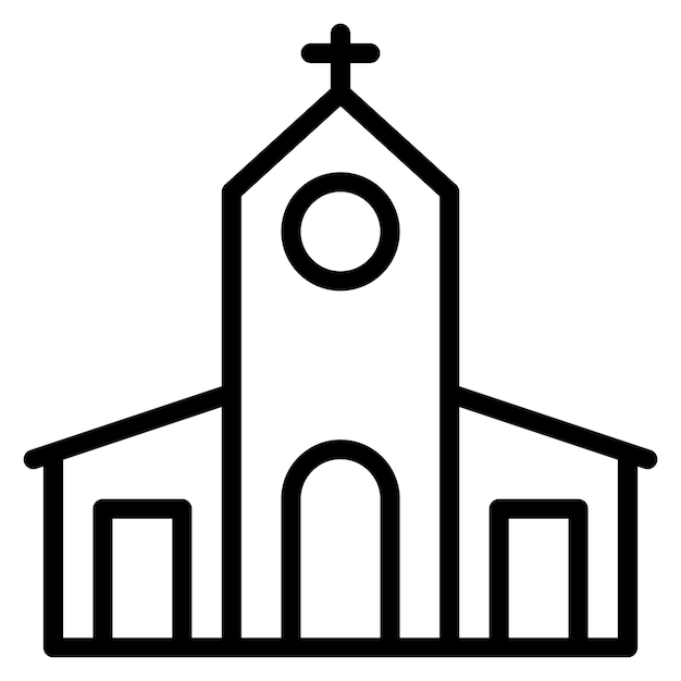 Ilustración vectorial del icono de la iglesia del iconset de bodas