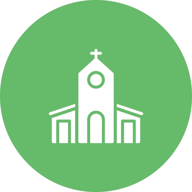 Ilustración vectorial del icono de la iglesia del iconset de bodas