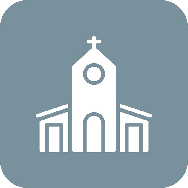 Ilustración vectorial del icono de la iglesia del iconset de bodas
