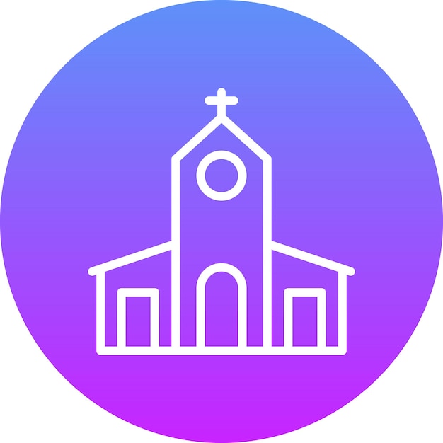 Ilustración vectorial del icono de la iglesia del iconset de bodas