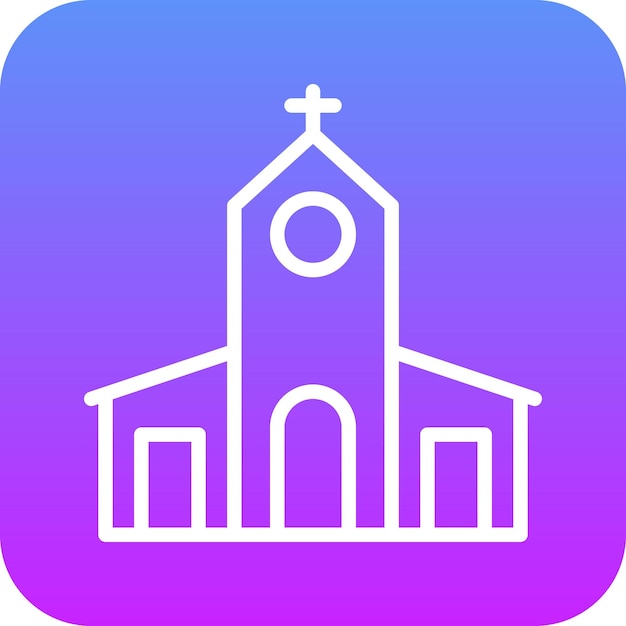 Ilustración vectorial del icono de la iglesia del iconset de bodas