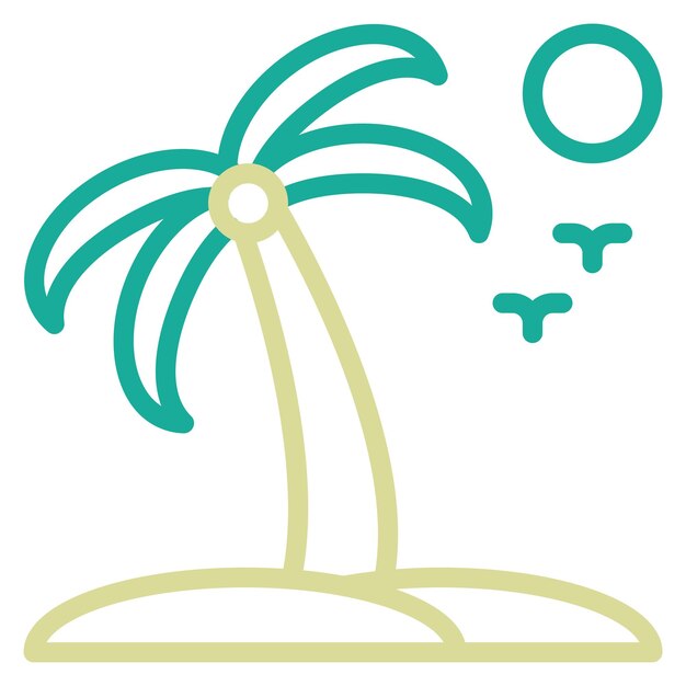 Ilustración vectorial del icono de la isla del conjunto de iconos de Pirata