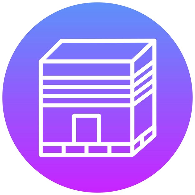 Ilustración vectorial del icono de la Kaaba del conjunto de iconos de la peregrinación del Hajj