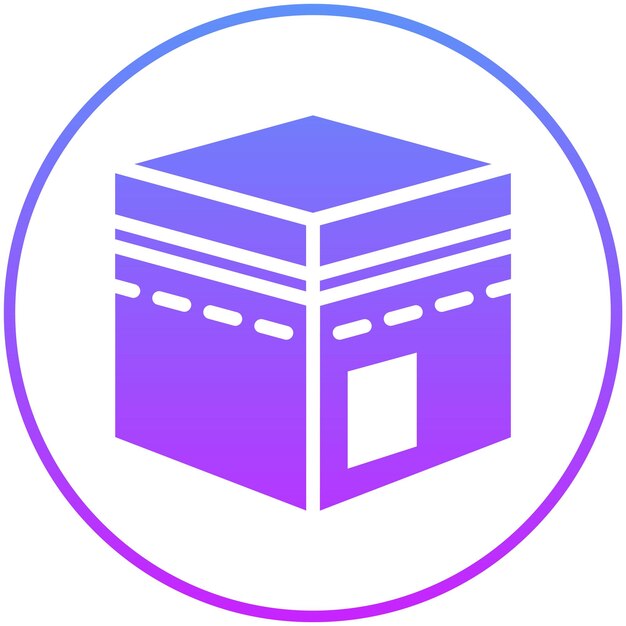 Ilustración vectorial del icono de la Kaaba del conjunto de iconos de Ramadán