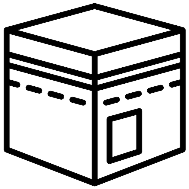 Ilustración vectorial del icono de la Kaaba del conjunto de iconos de Ramadán