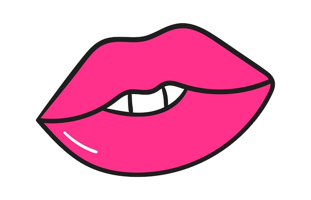 Ilustración vectorial del icono de los labios femeninos